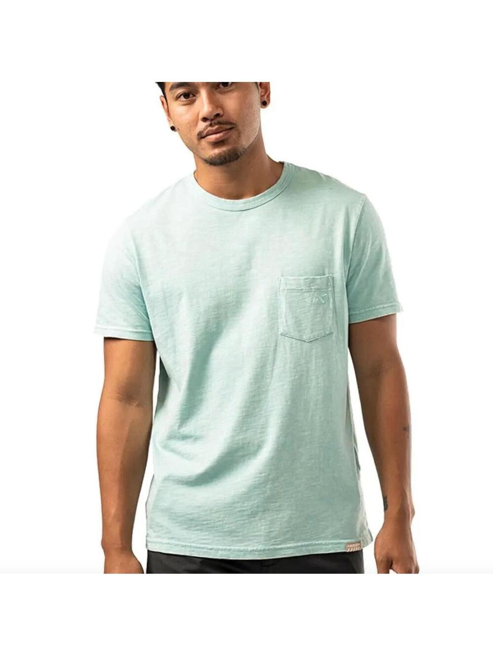 (RFB1) Bauer Pocket Tee Shirt Aqua Blue Adult 2XL XXL Classic Fit 100% Cotton